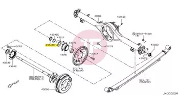 NISSAN 25128-C7000 - NUT LOCK RR W/B