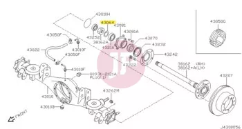 NISSAN 25152-C7000 - WASHER LOCK NUT