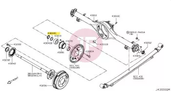 NISSAN 25152-C7000 - WASHER LOCK NUT