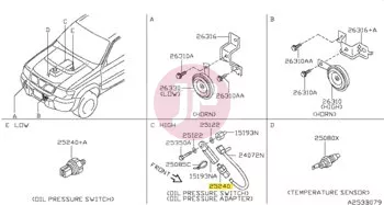 NISSAN 25240-2X901 - SWITCH STOP LAMP