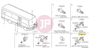 NISSAN 25360-79905 - SWITCH ASSY-DOOR
