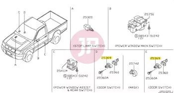 NISSAN 25368-20G00 - COVER-DOOR SWIT