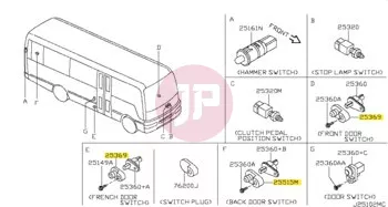 NISSAN 25368-5L300 - Ajtókapcsoló védőgumi
