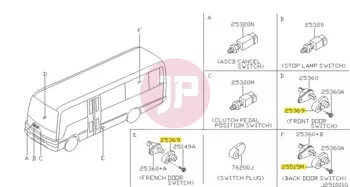NISSAN 25368-5L300 - Ajtókapcsoló védőgumi