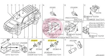NISSAN 25368-6P000 - COVER-DOOR SWIT