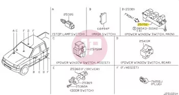 NISSAN 25401-VB000 - SW-AUTO POWER W