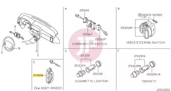 NISSAN 25552-VD21A - SWITCH ASSY