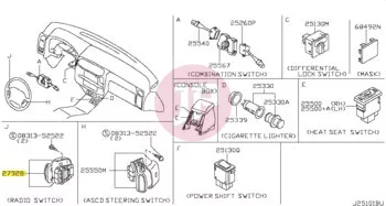 NISSAN 25552-VD21A - SWITCH ASSY