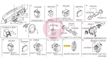 NISSAN 25552-VD21A - SWITCH ASSY