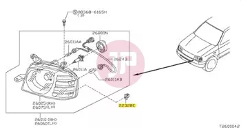 NISSAN 26098-VB000 - Front Headlight Mounting Grommet