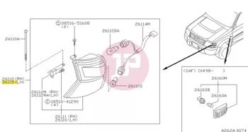 NISSAN 26115-VB127 - LAMP SIDE-COMBI