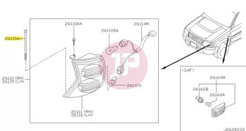NISSAN 26391-VB000 - Oldalsó kombinált lámpa rögzítő csavar