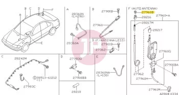 NISSAN 28219-50Y05 - Antenna rögzítő anya