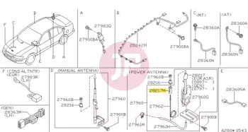 NISSAN 28223-50Y00 - GUIDE-ANTENNA