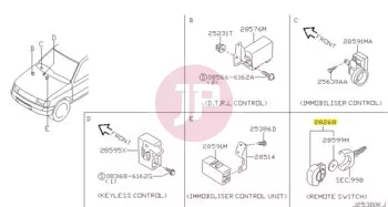 NISSAN 28268-8H700 - SWITCH REMOTE