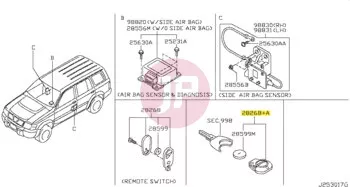 NISSAN 28268-8H700 - SWITCH REMOTE