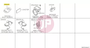 NISSAN 28268-AV600 - SWITCH ASSY-REM