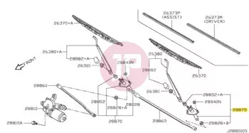NISSAN 28860-VB00A - Ablaktörlő tengely