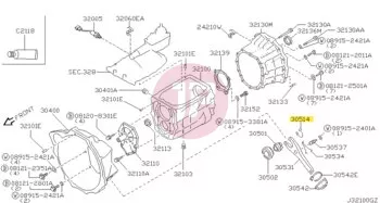 NISSAN 30514-01T0A - Kinyomócsapágy rögzítőrugó