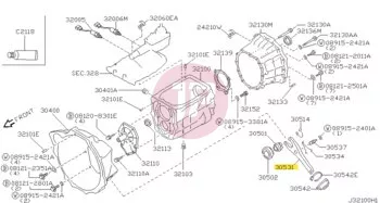 NISSAN 30531-VB000 - LEVER W/D