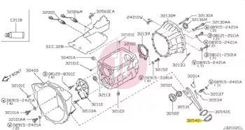 NISSAN 30542-VB000 - Kuplungvilla porvédő gumiharang