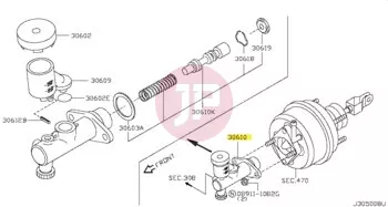 NISSAN 30610-VB00A - CYLINDER ASSY-C