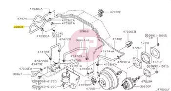 NISSAN 30865-VC300 - HOSE-VACUUM,CLUTCH