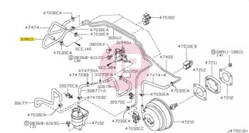 NISSAN 30865-VC300 - HOSE-VACUUM,CLUTCH