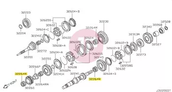 NISSAN 32264-01T00 - BEARING-NEEDLE