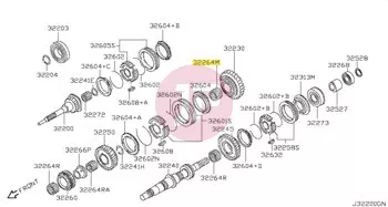 NISSAN 32264-VB000 - BEARING-NEEDLE