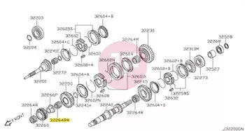 NISSAN 32264-VB001 - BEARING-NEEDLE