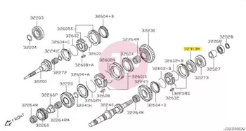 NISSAN 32313-32J01 - STOPPER-REVERSE