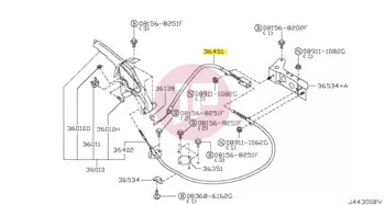 NISSAN 36530-VB01A - CABLE ASSY-BRAK