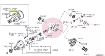 NISSAN 37171-0P00B - NUT