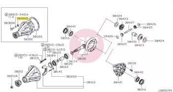 NISSAN 37171-0P00B - NUT