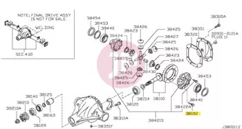NISSAN 38102-12S00 - BOLT DRIVE GEAR