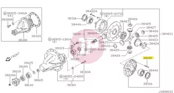 NISSAN 38102-12S00 - BOLT DRIVE GEAR