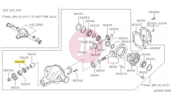 NISSAN 38140-V7000 - BEARING PINION