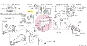 NISSAN 38140-V7000 - BEARING PINION