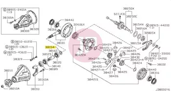 NISSAN 38151-01J74 - WASHER ADJ D/P