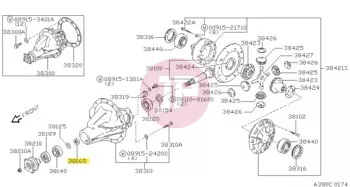 NISSAN 38165-76000 - SPACER D/PINION