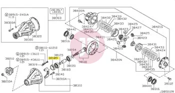 NISSAN 38189-J2012 - Differenciálmű behajtás szimering
