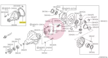 NISSAN 38320-J2023 - Differenciálmű tömítés