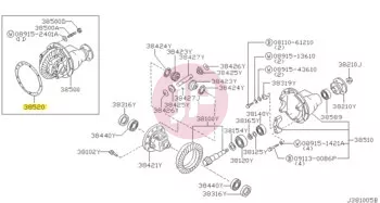 NISSAN 38320-T3322 - Differenciálmű tömítés