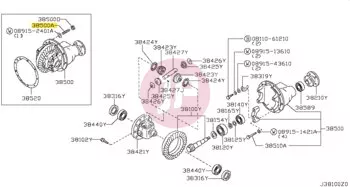 NISSAN 38321-06J1A - BOLT