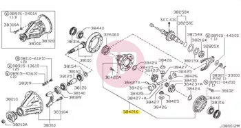 NISSAN 38421-C8926 - CASE SET-DIFFER