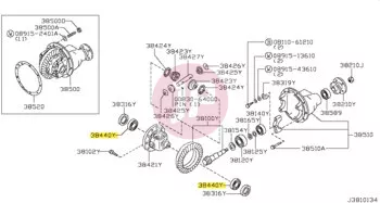 NISSAN 38440-60000 - Differenciálmű bolygómű csapágy