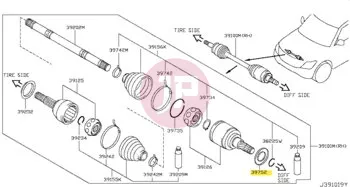 NISSAN 39752-1MA0A - DUST SHIELD
