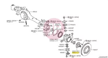 NISSAN 40011-VB200 - Left Steering Knuckle Assembly
