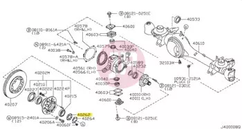 NISSAN 40262-02J10 - NUT-LOCK FRONT